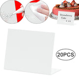Maxbell 20 Pieces Acrylic Mini Chalkboard Signs Tabletop for Parties Buffet Birthday White