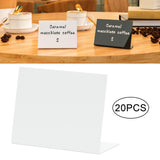 Maxbell 20 Pieces Acrylic Mini Chalkboard Signs Tabletop for Parties Buffet Birthday White