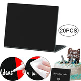 Maxbell 20 Pieces Acrylic Mini Chalkboard Signs Tabletop for Parties Buffet Birthday Black