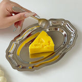 Maxbell Dinner Plate Versatile Modern Jewelry Plate Oval Tray for Wedding Cafe Fruit 21.5cmx14cm