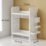 Maxbell Book Display Shelf Practical Bookshelf Bookcase for Kitchen Bedroom Sundries White 2 Layer