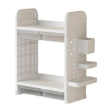 Maxbell Book Display Shelf Practical Bookshelf Bookcase for Kitchen Bedroom Sundries White 2 Layer