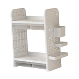 Maxbell Book Display Shelf Practical Bookshelf Bookcase for Kitchen Bedroom Sundries White 2 Layer