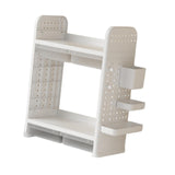 Maxbell Book Display Shelf Practical Bookshelf Bookcase for Kitchen Bedroom Sundries White 2 Layer