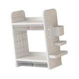 Maxbell Book Display Shelf Practical Bookshelf Bookcase for Kitchen Bedroom Sundries White 2 Layer