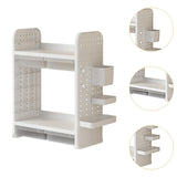 Maxbell Book Display Shelf Practical Bookshelf Bookcase for Kitchen Bedroom Sundries White 2 Layer