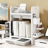 Maxbell Book Display Shelf Practical Bookshelf Bookcase for Kitchen Bedroom Sundries White 2 Layer