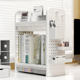 Maxbell Book Display Shelf Practical Bookshelf Bookcase for Kitchen Bedroom Sundries White 2 Layer