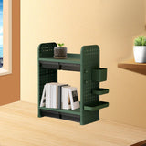 Maxbell Book Display Shelf Practical Bookshelf Bookcase for Kitchen Bedroom Sundries Green 2 Layer