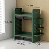 Maxbell Book Display Shelf Practical Bookshelf Bookcase for Kitchen Bedroom Sundries Green 2 Layer
