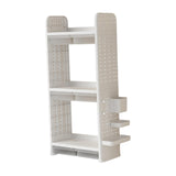 Maxbell Book Display Shelf Practical Bookshelf Bookcase for Kitchen Bedroom Sundries White 3 Layer