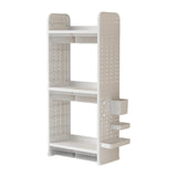 Maxbell Book Display Shelf Practical Bookshelf Bookcase for Kitchen Bedroom Sundries White 3 Layer