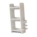 Maxbell Book Display Shelf Practical Bookshelf Bookcase for Kitchen Bedroom Sundries White 3 Layer
