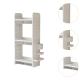 Maxbell Book Display Shelf Practical Bookshelf Bookcase for Kitchen Bedroom Sundries White 3 Layer