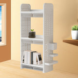 Maxbell Book Display Shelf Practical Bookshelf Bookcase for Kitchen Bedroom Sundries White 3 Layer