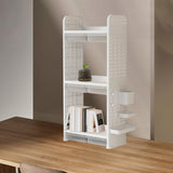 Maxbell Book Display Shelf Practical Bookshelf Bookcase for Kitchen Bedroom Sundries White 3 Layer