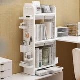 Maxbell Book Display Shelf Practical Bookshelf Bookcase for Kitchen Bedroom Sundries White 3 Layer