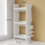 Maxbell Book Display Shelf Practical Bookshelf Bookcase for Kitchen Bedroom Sundries White 3 Layer