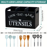 Maxbell Utensil Holder Party Practical with 3 Compartments Box for Forks Cafe Buffet