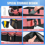 Maxbell Cleaning Tool Organizer Cleaners Multipurpose Portable Cleaning Supplies Bag Pink