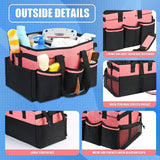 Maxbell Cleaning Tool Organizer Cleaners Multipurpose Portable Cleaning Supplies Bag Pink