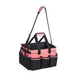 Maxbell Cleaning Tool Organizer Cleaners Multipurpose Portable Cleaning Supplies Bag Pink