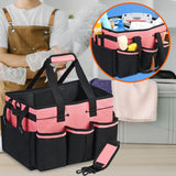 Maxbell Cleaning Tool Organizer Cleaners Multipurpose Portable Cleaning Supplies Bag Pink