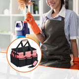 Maxbell Cleaning Tool Organizer Cleaners Multipurpose Portable Cleaning Supplies Bag Pink