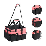 Maxbell Cleaning Tool Organizer Cleaners Multipurpose Portable Cleaning Supplies Bag Pink