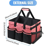 Maxbell Cleaning Tool Organizer Cleaners Multipurpose Portable Cleaning Supplies Bag Pink