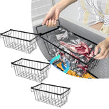 Maxbell 3Pcs Freezer Storage Basket with Foldable Handles Storage Rack for Farmhouse Black
