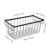 Maxbell 3Pcs Freezer Storage Basket with Foldable Handles Storage Rack for Farmhouse Black