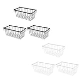 Maxbell 3Pcs Freezer Storage Basket with Foldable Handles Storage Rack for Farmhouse Black