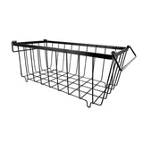 Maxbell 3Pcs Freezer Storage Basket with Foldable Handles Storage Rack for Farmhouse Black