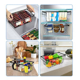 Maxbell 3Pcs Freezer Storage Basket with Foldable Handles Storage Rack for Farmhouse Black