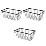 Maxbell 3Pcs Freezer Storage Basket with Foldable Handles Storage Rack for Farmhouse Black