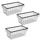 Maxbell 3Pcs Freezer Storage Basket with Foldable Handles Storage Rack for Farmhouse Black