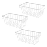 Maxbell 3Pcs Freezer Storage Basket with Foldable Handles Storage Rack for Farmhouse White