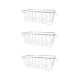 Maxbell 3Pcs Freezer Storage Basket with Foldable Handles Storage Rack for Farmhouse White