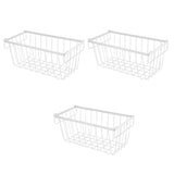 Maxbell 3Pcs Freezer Storage Basket with Foldable Handles Storage Rack for Farmhouse White