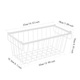 Maxbell 3Pcs Freezer Storage Basket with Foldable Handles Storage Rack for Farmhouse White