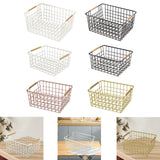 Maxbell Iron Storage Basket Multipurpose Metal Storage Bin for Cabinets Home Bedroom White 36cmx25cmx16cm
