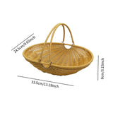 Maxbell PP Material Outdoor Picnic Storage Basket Lightweight with Adjustable Handle Size L