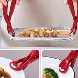 Maxbell Bowl Clamp Holder Anti Scald Ergonomic Anti Scalding Clip for Oven red