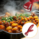 Maxbell Bowl Clamp Holder Anti Scald Ergonomic Anti Scalding Clip for Oven red