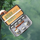 Maxbell Portable Travel Tea Set with Tray Clip Teapot Set for Household Office Party