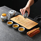 Maxbell Portable Travel Tea Set with Tray Clip Teapot Set for Household Office Party