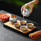 Maxbell Portable Travel Tea Set with Tray Clip Teapot Set for Household Office Party