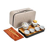 Maxbell Portable Travel Tea Set with Tray Clip Teapot Set for Household Office Party