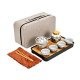 Maxbell Portable Travel Tea Set with Tray Clip Teapot Set for Household Office Party